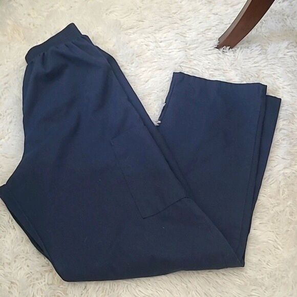 Scrub small navy blue side pockets pants womens nursing bottoms - Picture 1 of 9